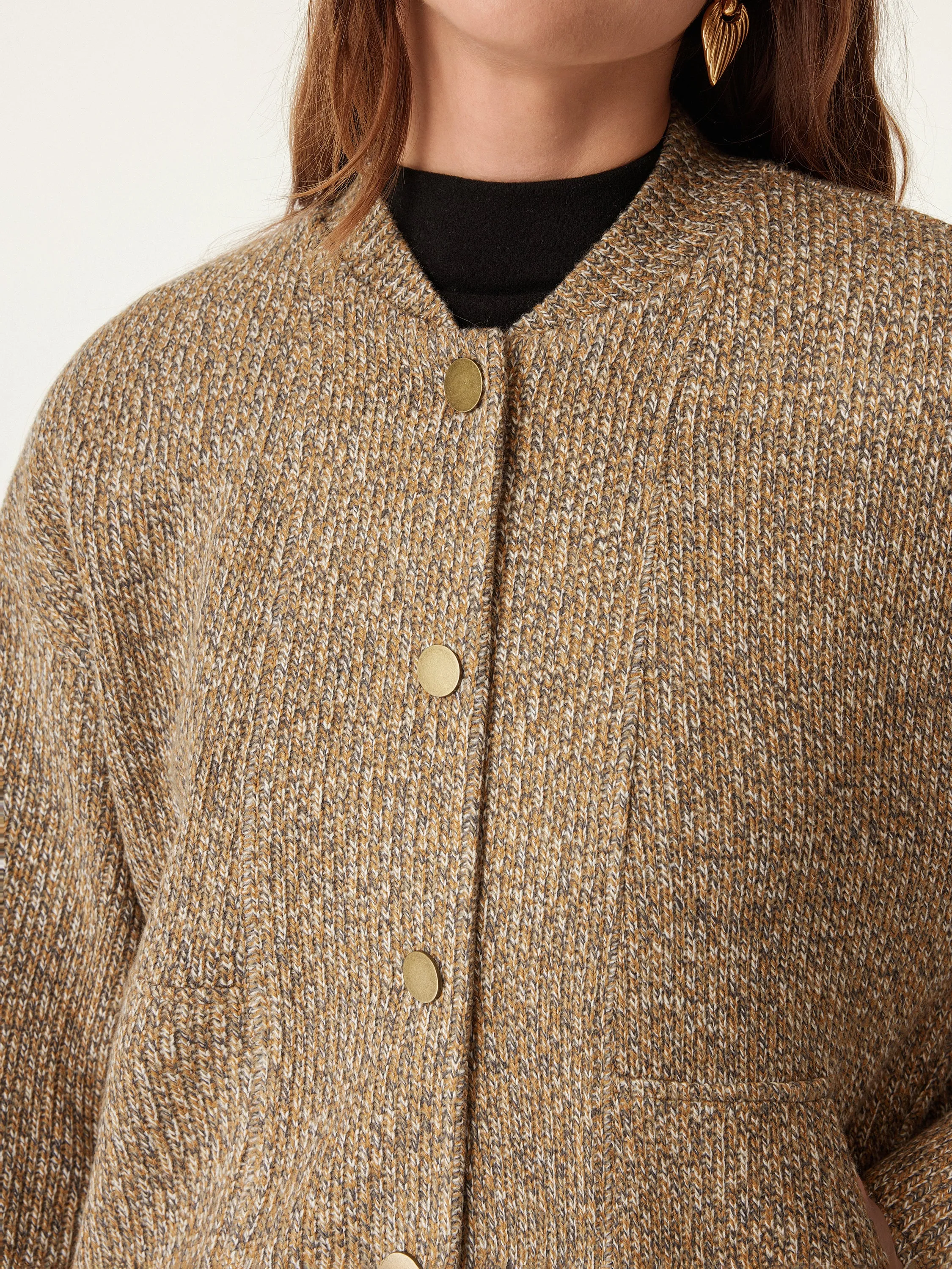 Stand Collar Snap Button Jacket sold by ogl move product image thumbnail 3