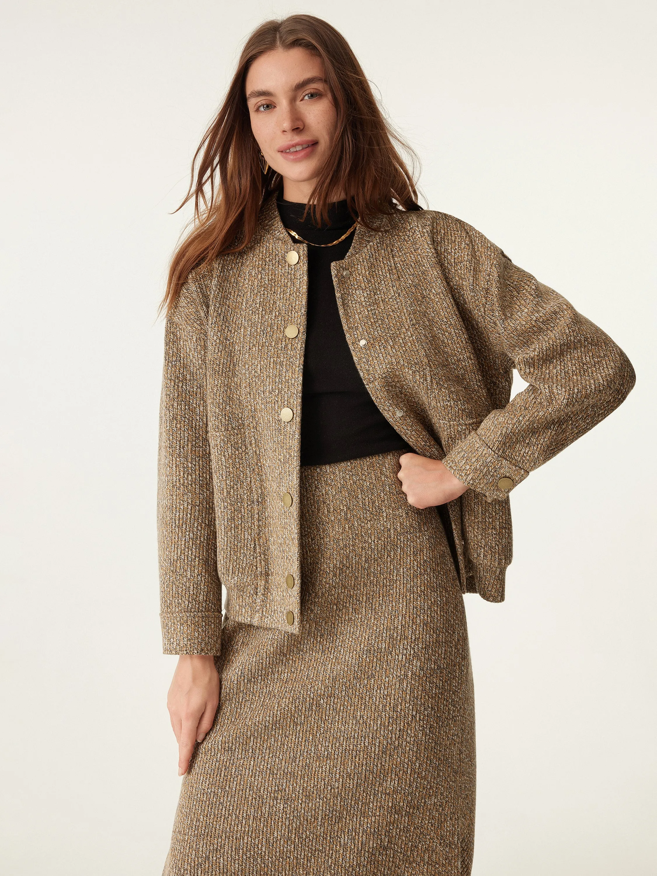 Stand Collar Snap Button Jacket sold by ogl move