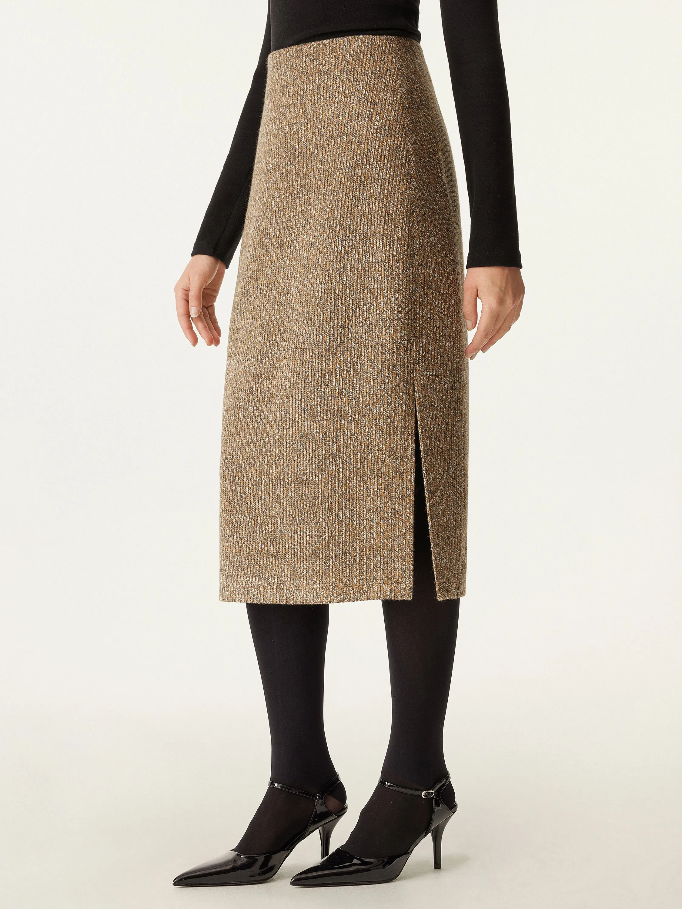 High Waisted Two Side Split Midi Skirt sold by ogl move product image thumbnail 2