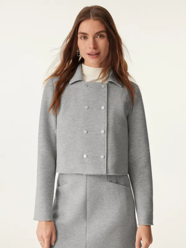 Double Snap Button Cropped Jacket sold by ogl move