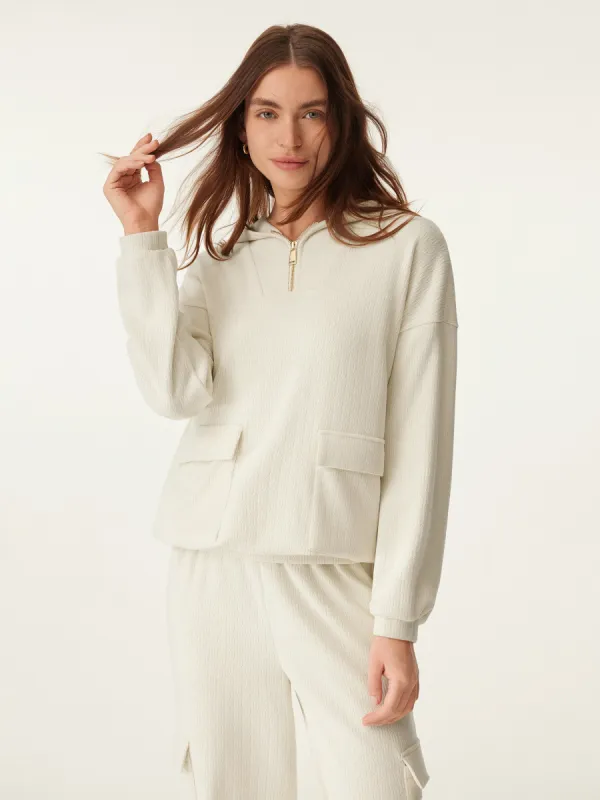 Half Zip Cargo Pocket Oversize Hoodie sold by ogl move