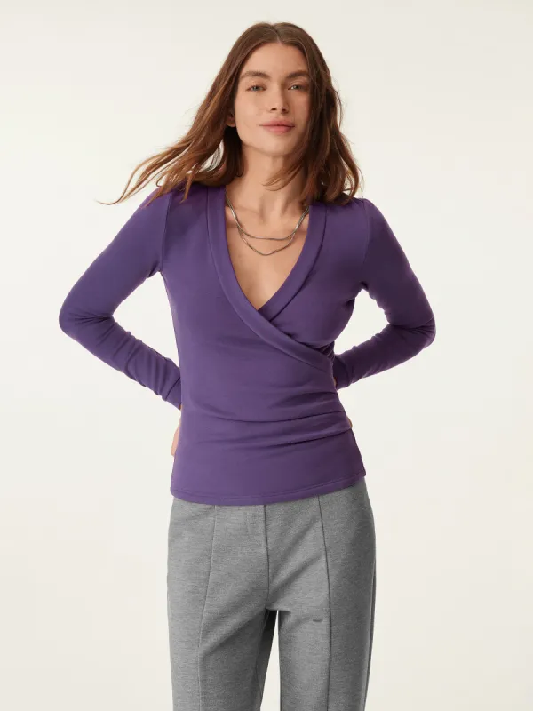 V Neck Wrapped Slim Top sold by ogl move