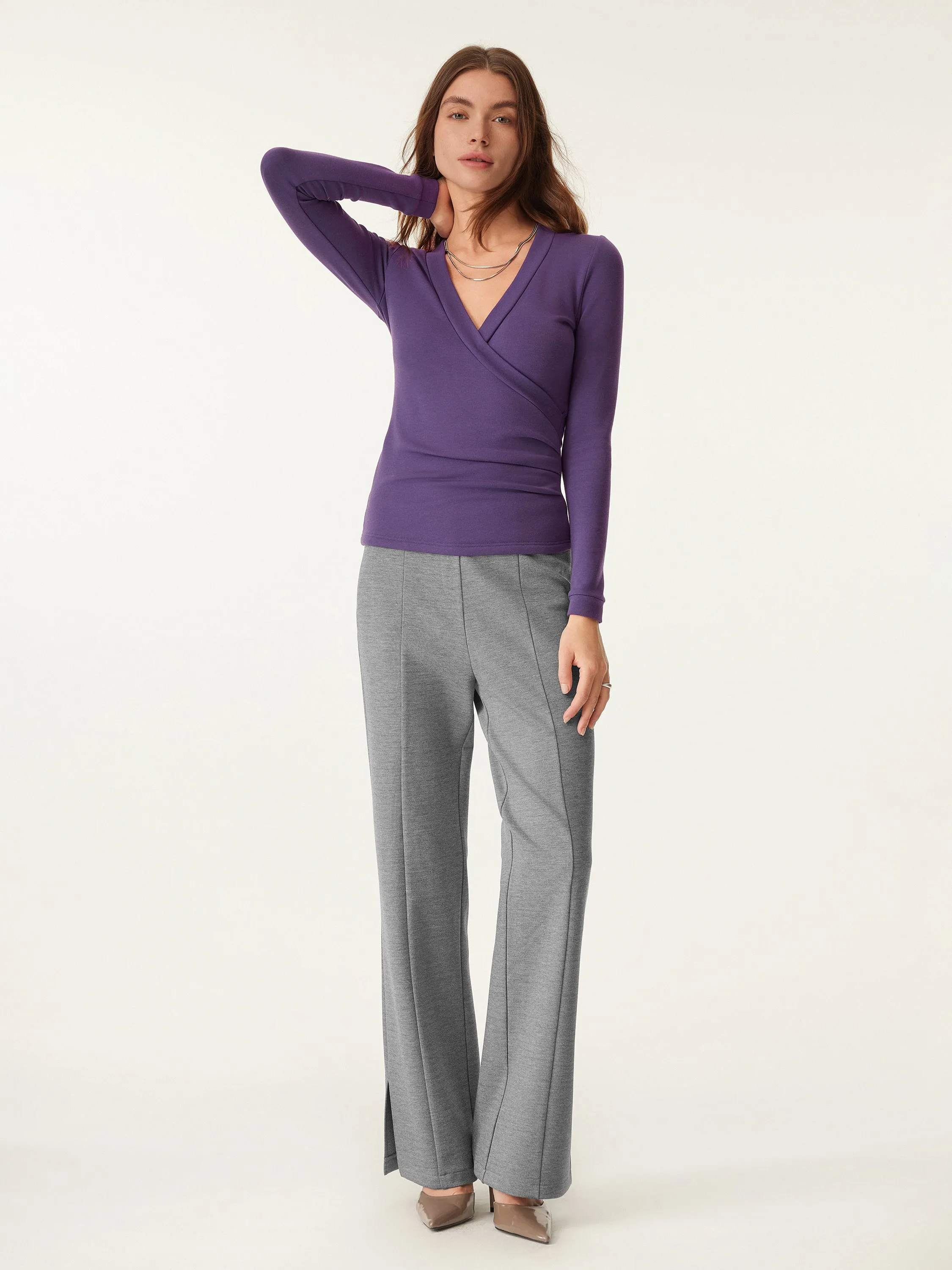 V Neck Wrapped Slim Top sold by ogl move product image thumbnail 3