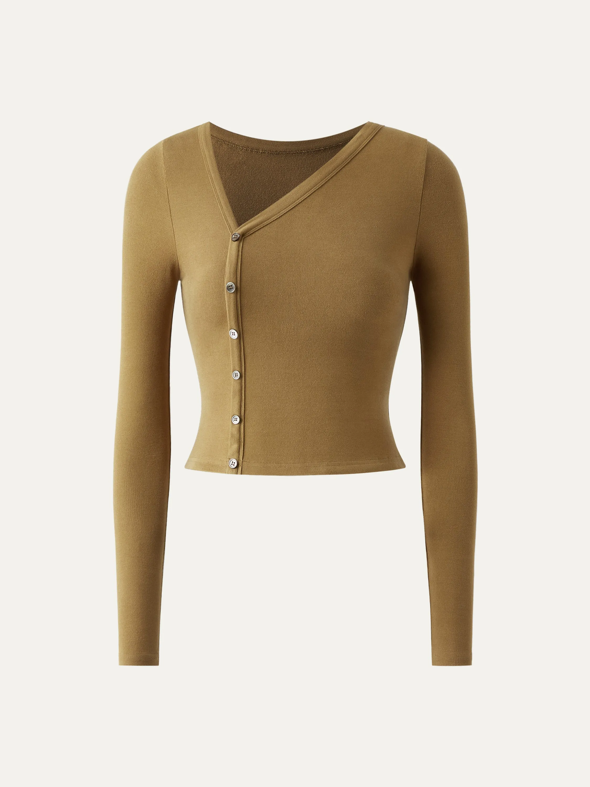 Asymmetry Neck Button Cropped Top sold by ogl move product image thumbnail 3