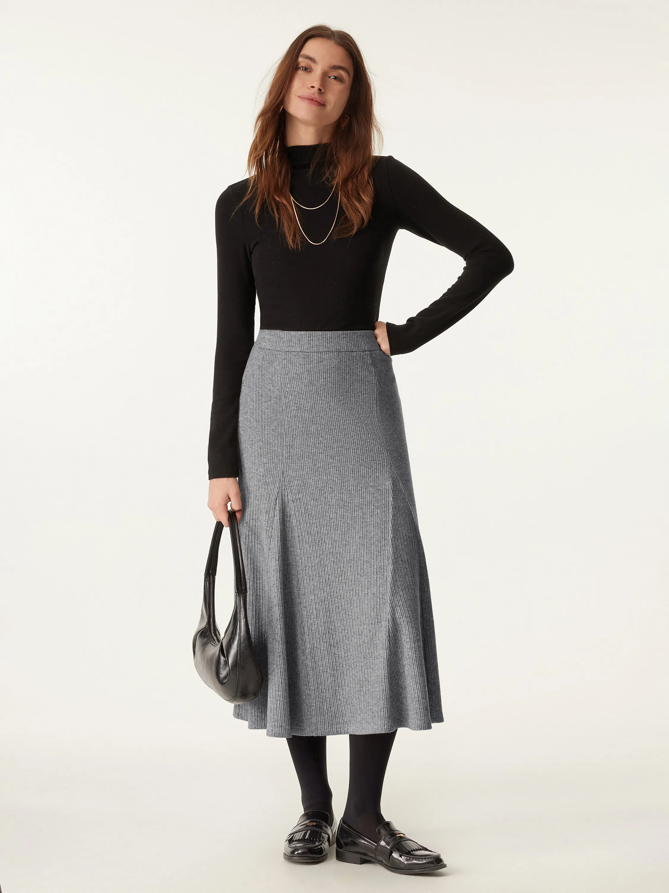 High Waisted Flare Midi Skirt sold by ogl move