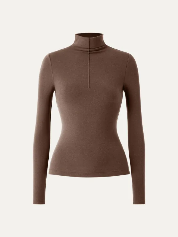 Pin-Tuck Mockneck Top sold by ogl move