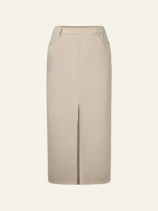 Wool Blend Midi Skirt With Split Hem sold by ogl move