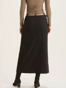 Wool Blend Midi Skirt With Split Hem sold by ogl move