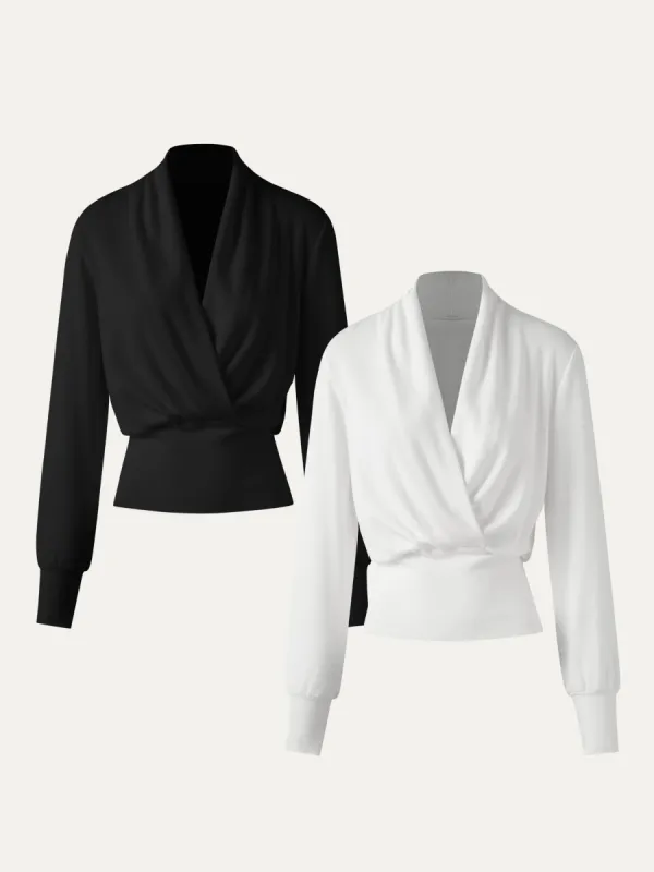 2Pcs Set Surplice Tuckable Top sold by OGLmove