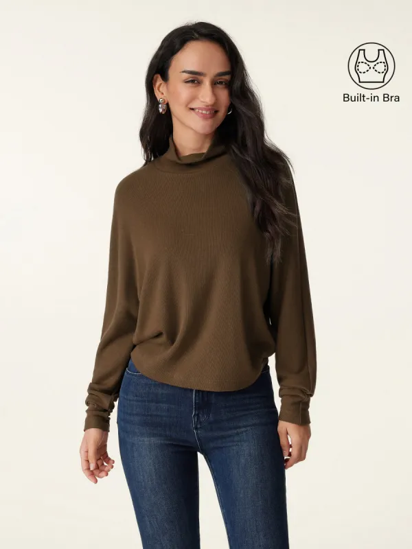 Mockneck Batwing Brami Top sold by ogl move