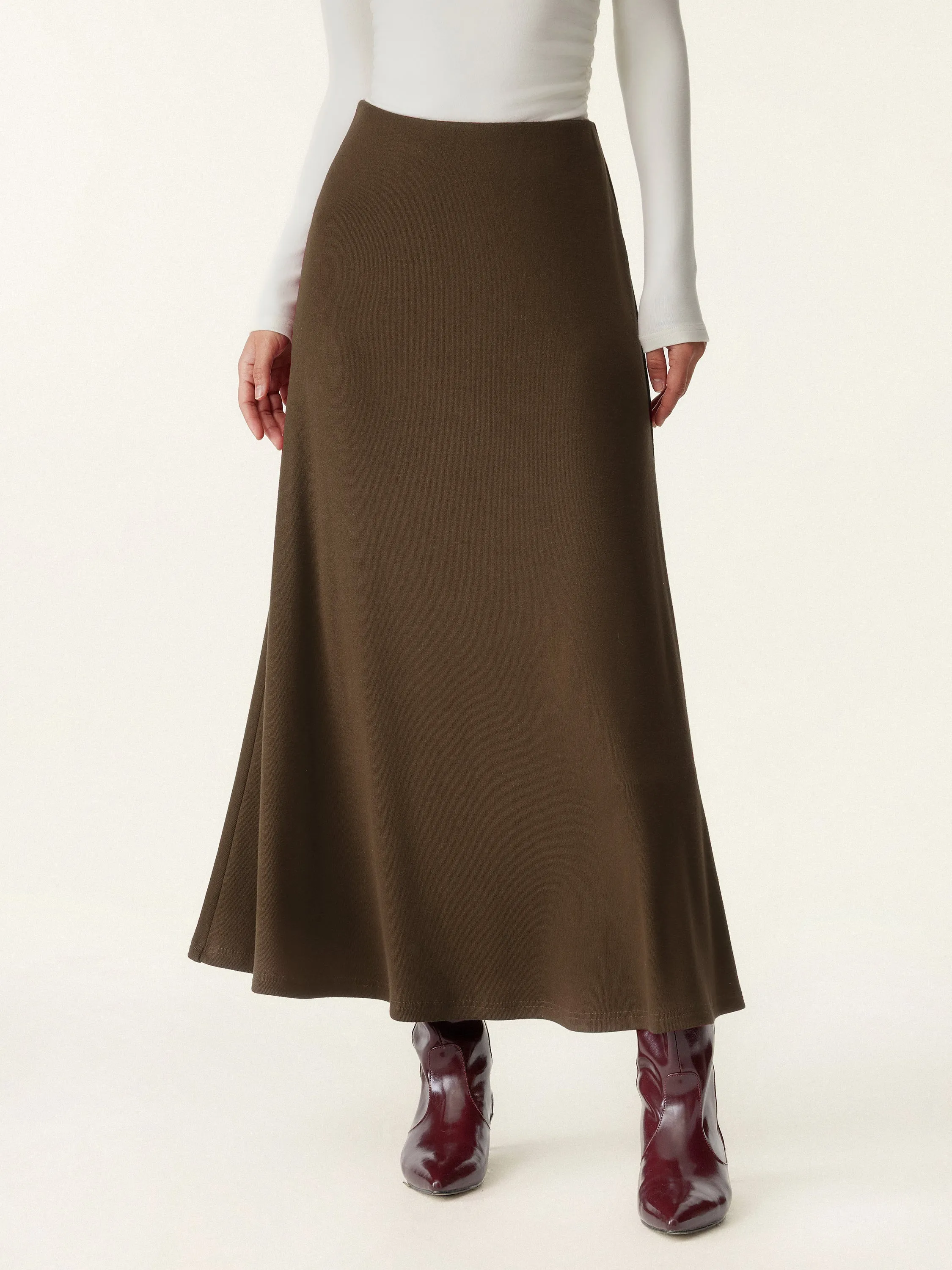 2Pcs Set Mockneck Batwing Brami Top & Knit Midi Skirt sold by ogl move product image thumbnail 5