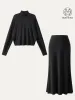 2Pcs Set Mockneck Batwing Brami Top & Knit Midi Skirt sold by ogl move