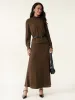 2Pcs Set Mockneck Batwing Brami Top & Knit Midi Skirt sold by ogl move