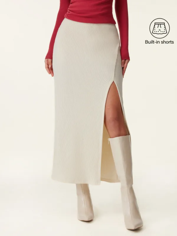 Asymmetrical Slit Midi Skort sold by ogl move