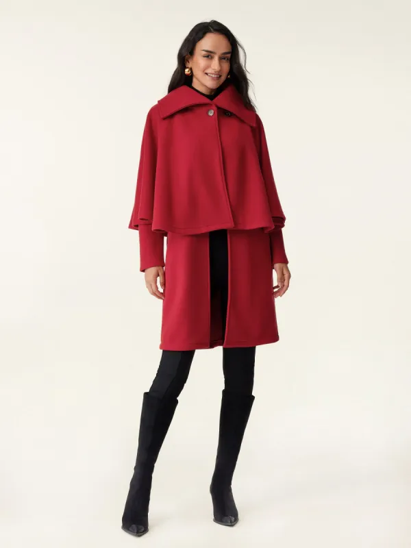 Holiday Vibe Cape Overlay Coat sold by ogl move