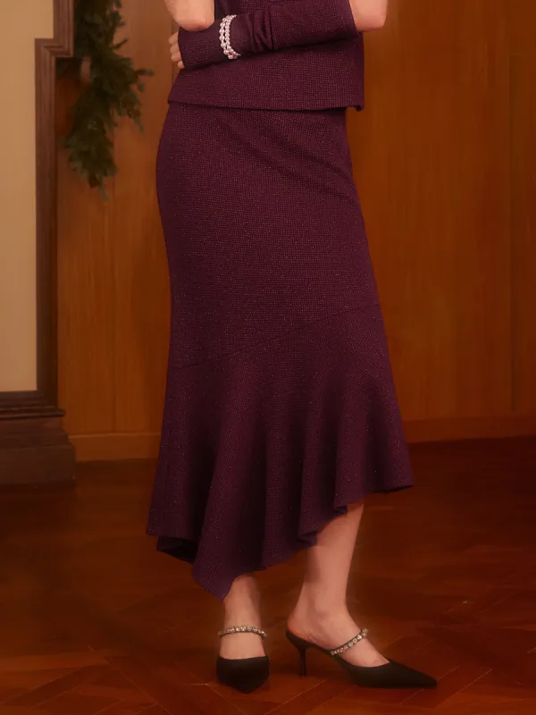 Shimmering Tinsel Asymmetrical Mermaid Skirt sold by ogl move