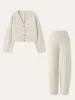 2Pcs Set V-neck Cardigan & Harem Pants Elastic Waistband sold by ogl move