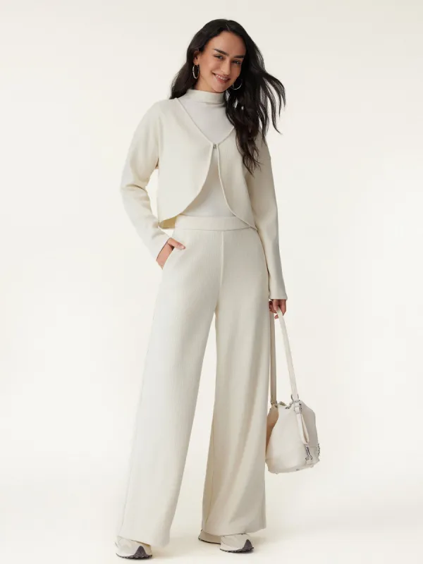 2Pcs Set V-Neck Jacket & Wide Leg Pant sold by ogl move