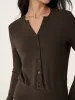 V-Neck Long Sleeve Half-Placket Top sold by ogl move