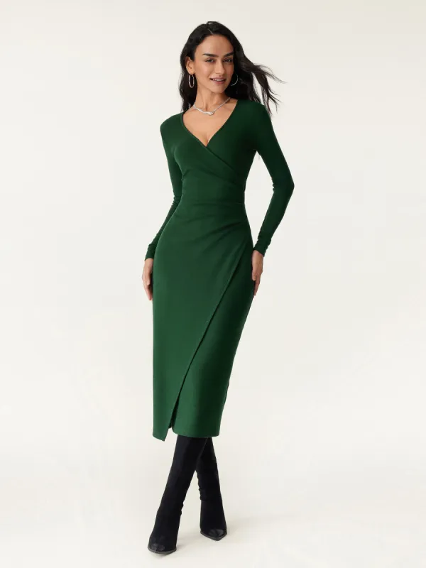 Surplice Wrap Long Sleeve Dress sold by OGLmove