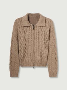 Cable Knit Zip-Up Cardigan sold by ogl move