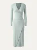 Faux Wrap Light Cotton Midi Dress sold by ogl move