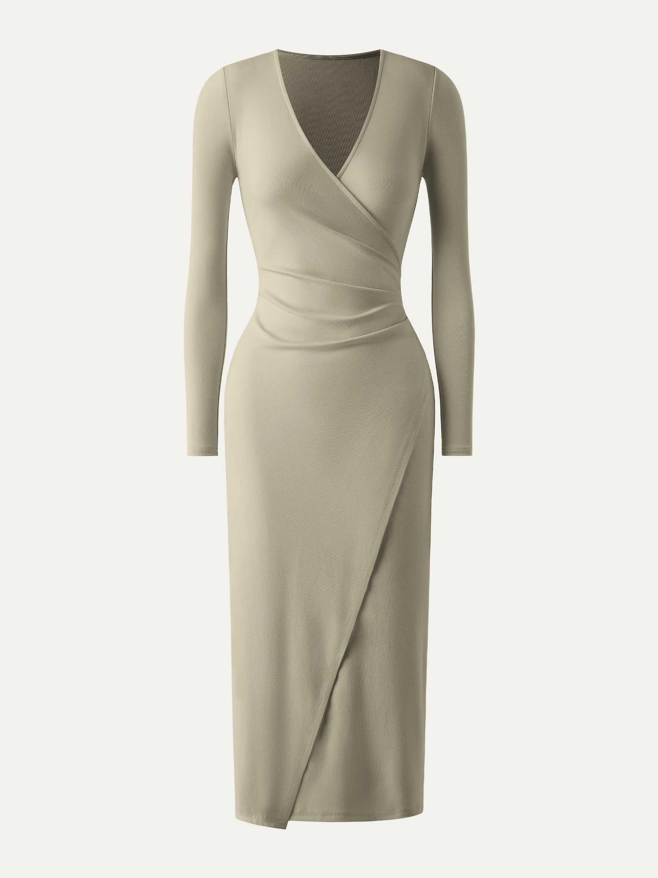 Faux Wrap Light Cotton Midi Dress sold by ogl move product image thumbnail 3