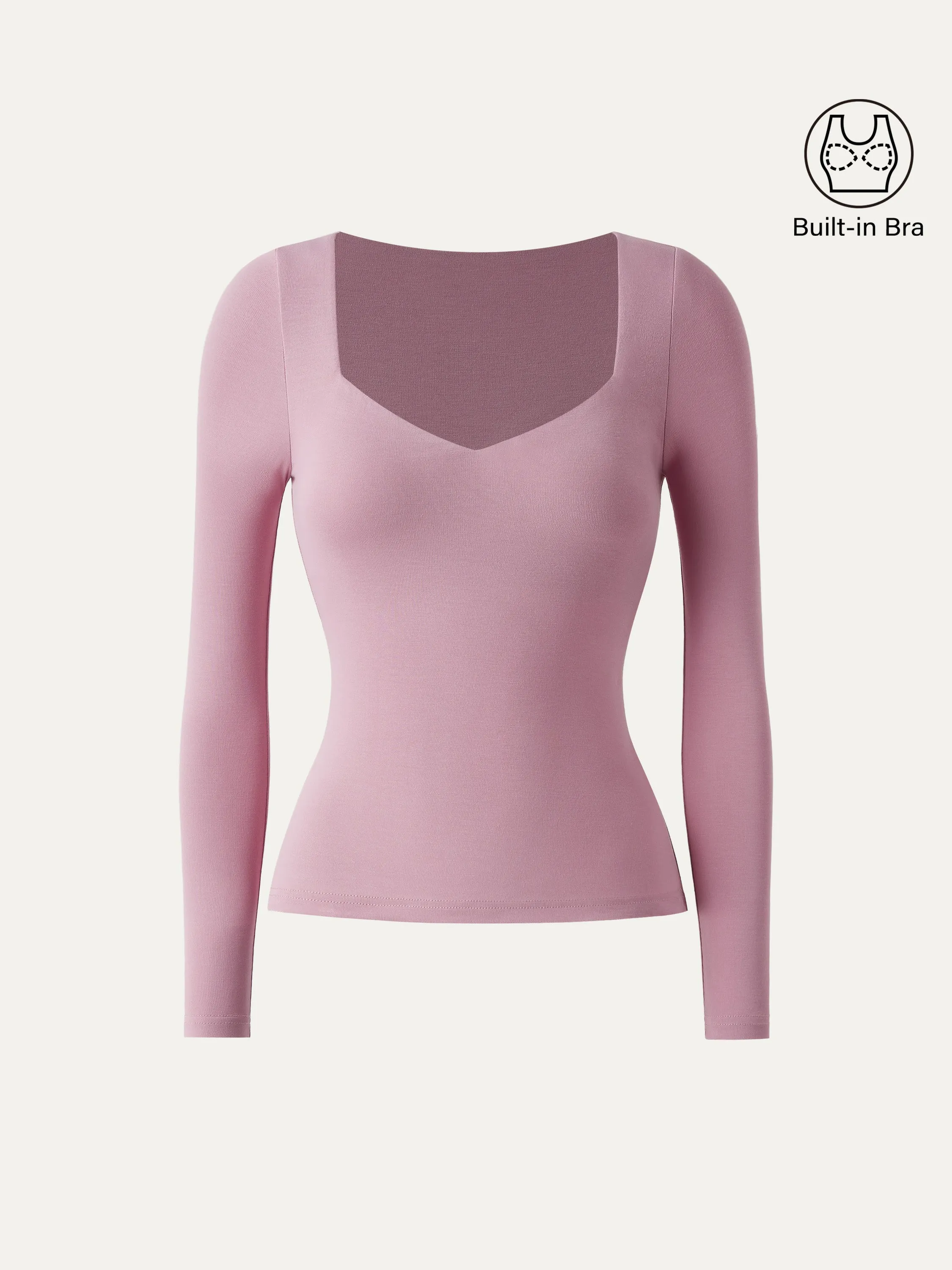 Sweetheart Neck Long Sleeve Lightweight Brami Top sold by ogl move