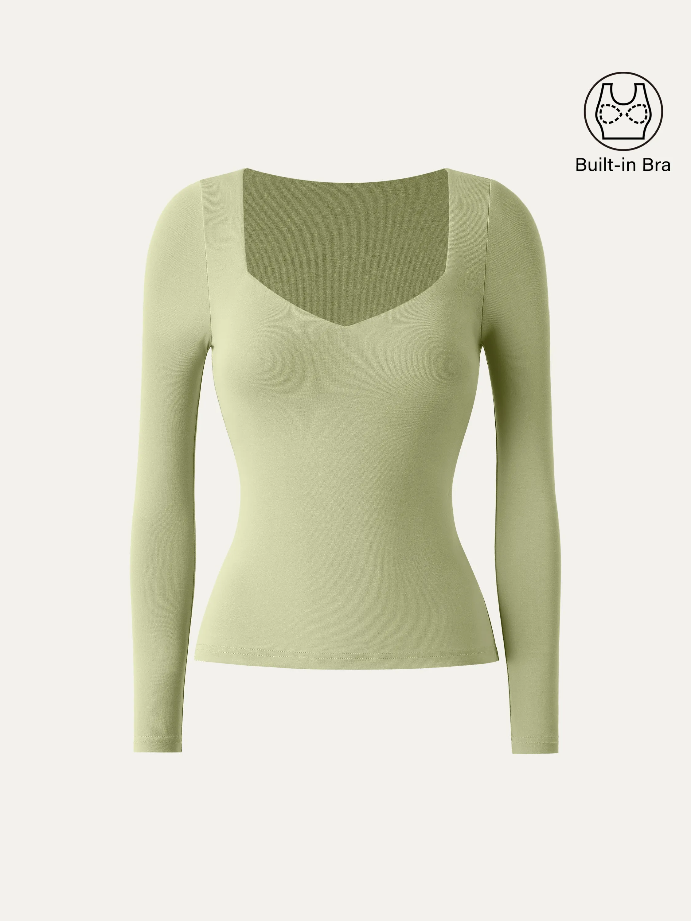 Sweetheart Neck Long Sleeve Lightweight Brami Top sold by ogl move product image thumbnail 3
