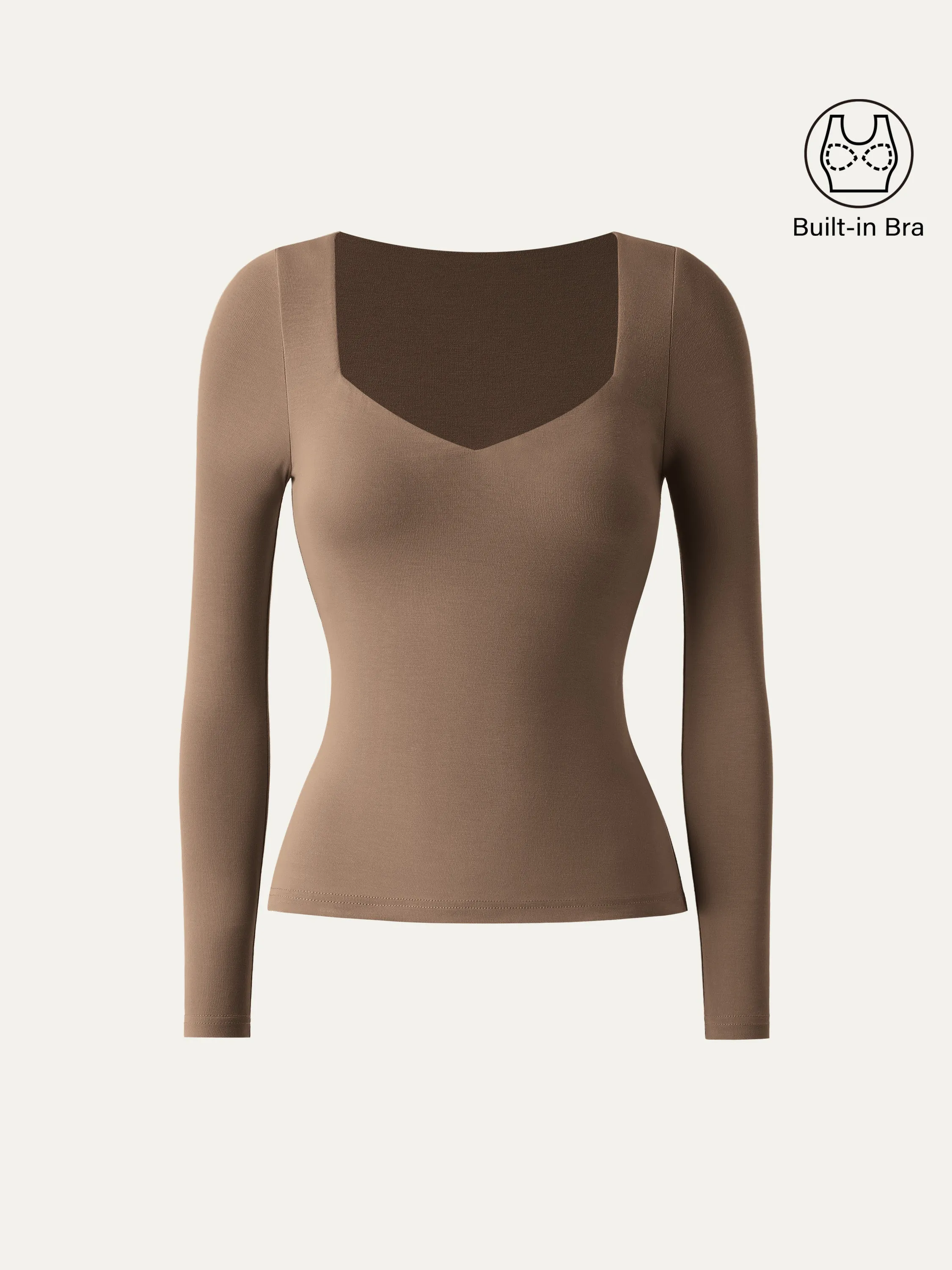 Sweetheart Neck Long Sleeve Lightweight Brami Top sold by ogl move product image thumbnail 5