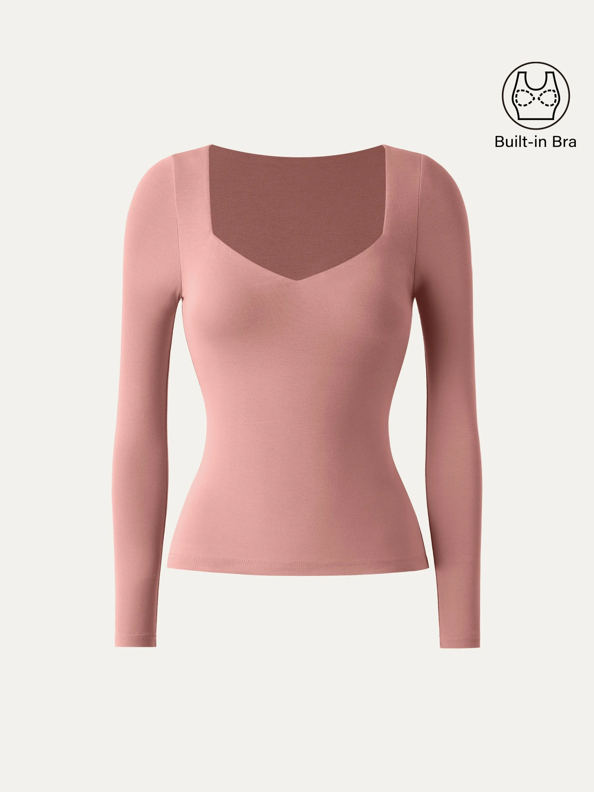 Sweetheart Neck Long Sleeve Lightweight Brami Top sold by ogl move product image thumbnail 2