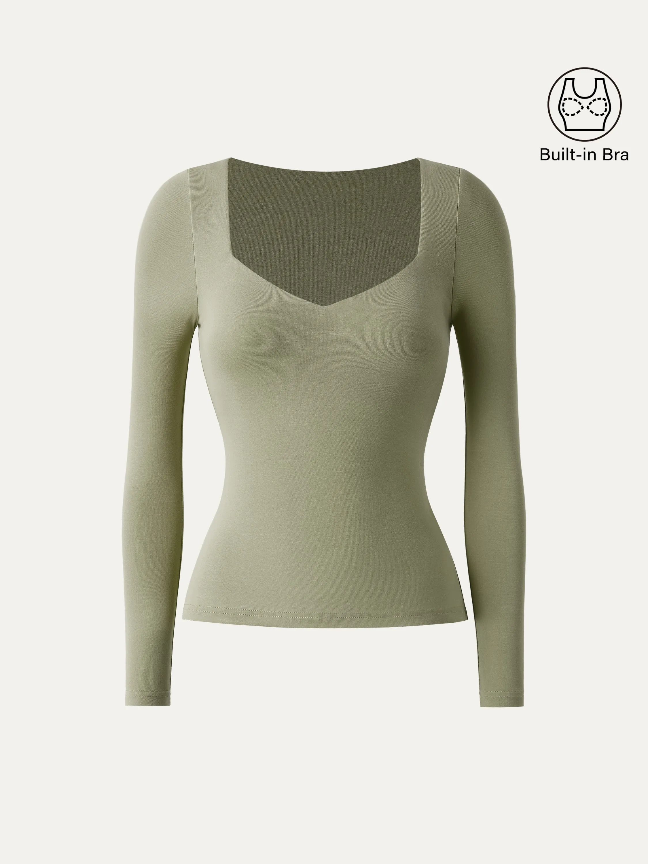 Sweetheart Neck Long Sleeve Lightweight Brami Top sold by ogl move product image thumbnail 4