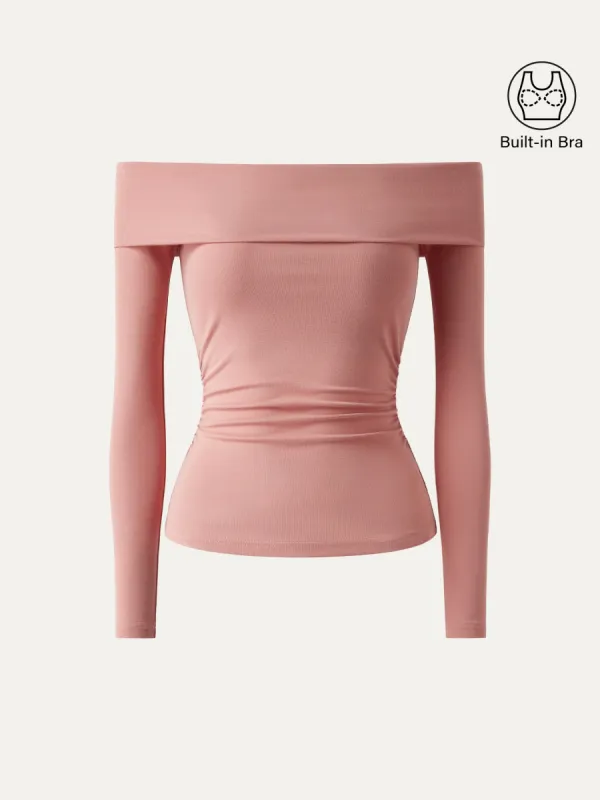 Ruched Off The Shoulder Lightweight Brami Top sold by ogl move
