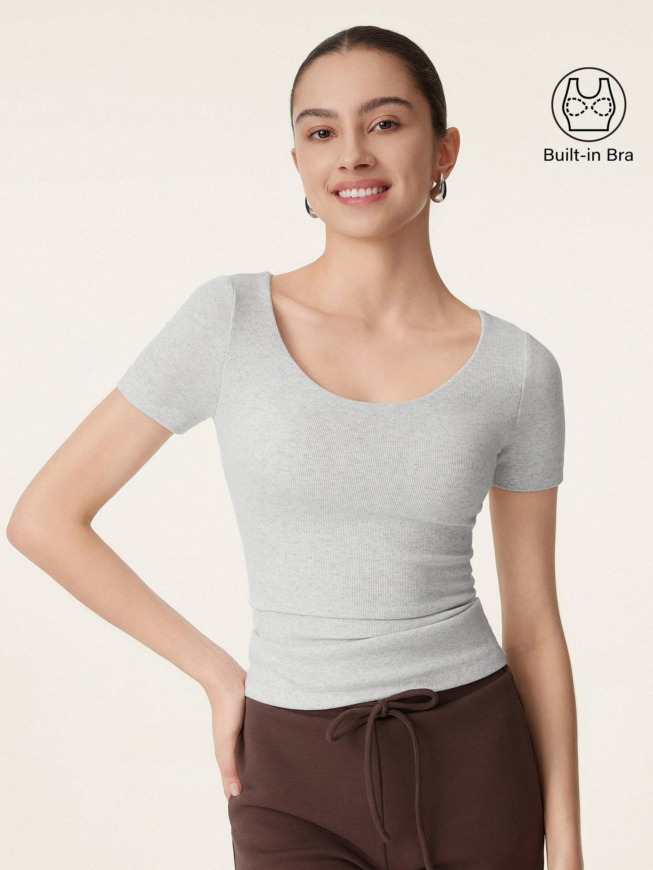 Scoop Neck Short Sleeve Cotton New Airy Brami sold by ogl move