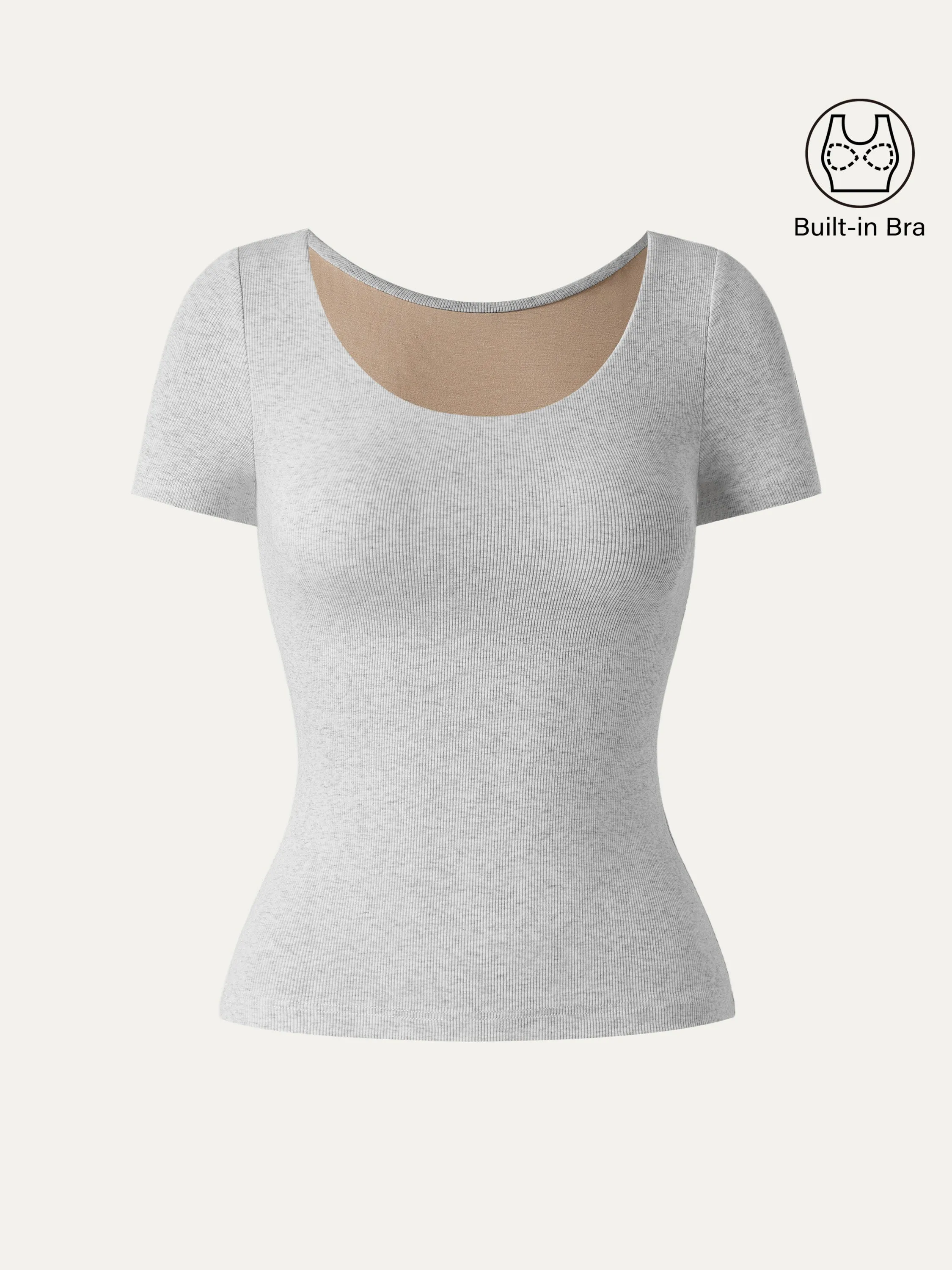 Scoop Neck Short Sleeve Cotton New Airy Brami sold by ogl move product image thumbnail 2