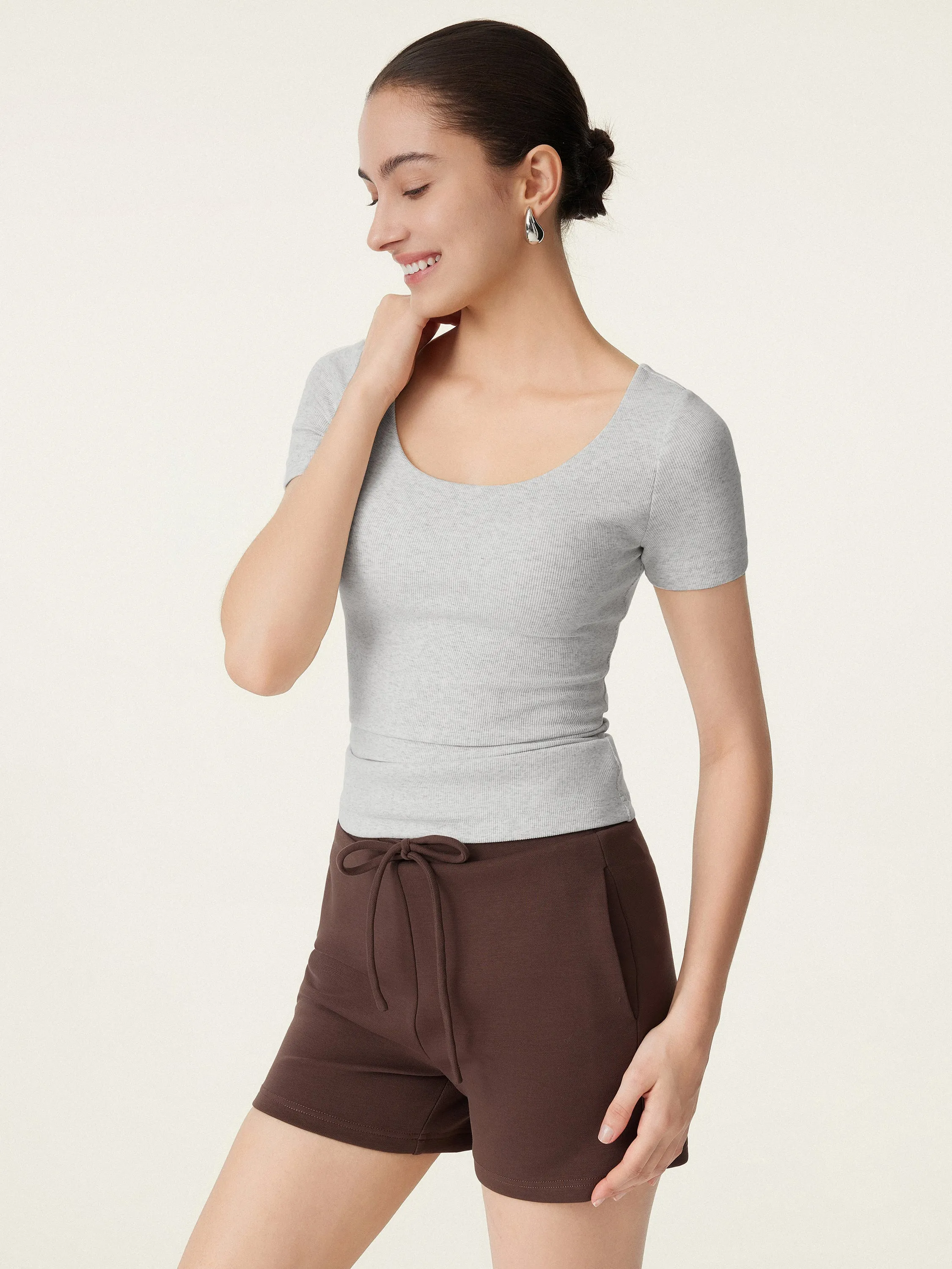 Scoop Neck Short Sleeve Cotton New Airy Brami sold by ogl move product image thumbnail 5