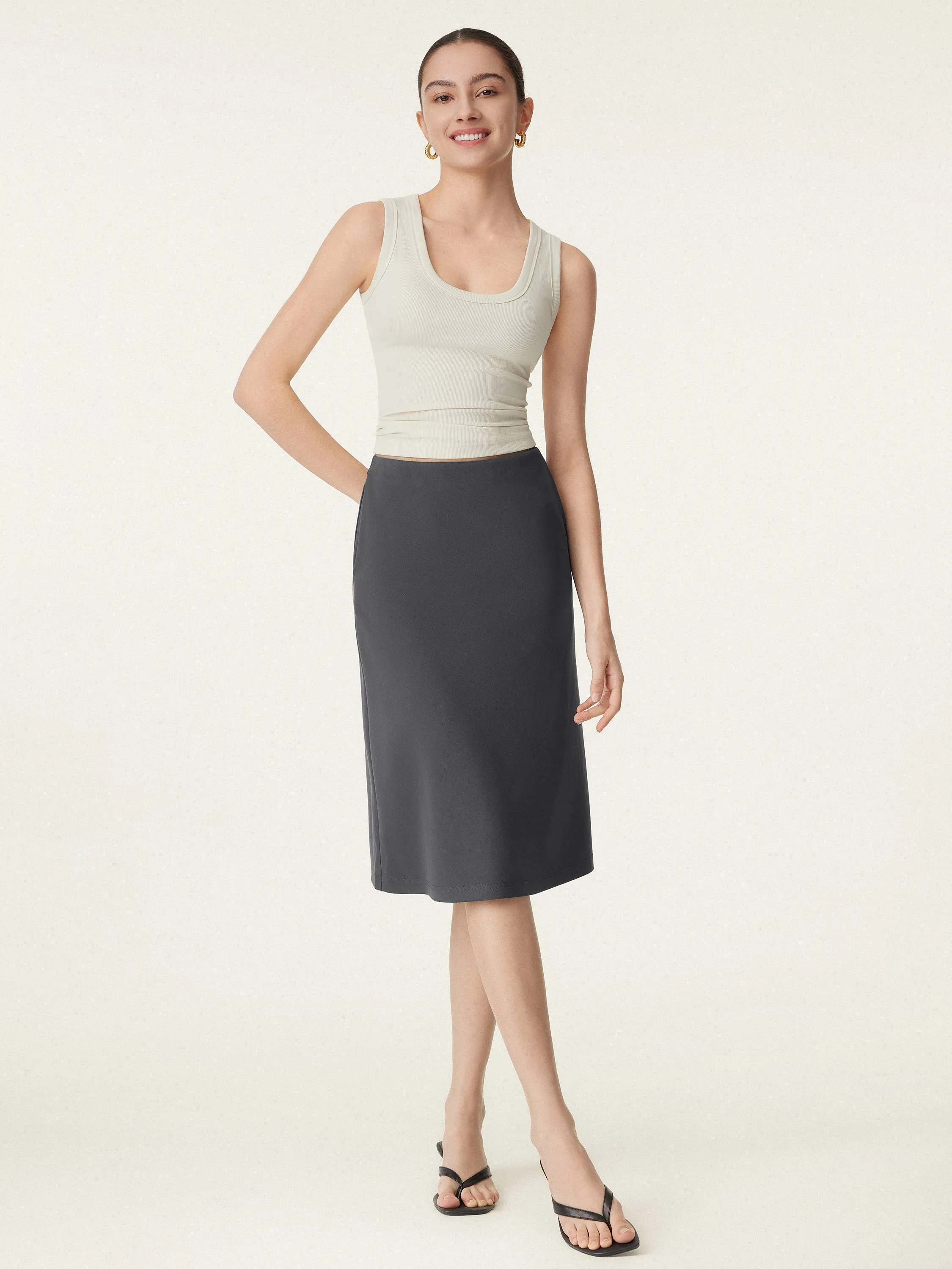 A-line Midi Skirt with Pockets sold by OGLmove product image thumbnail 3