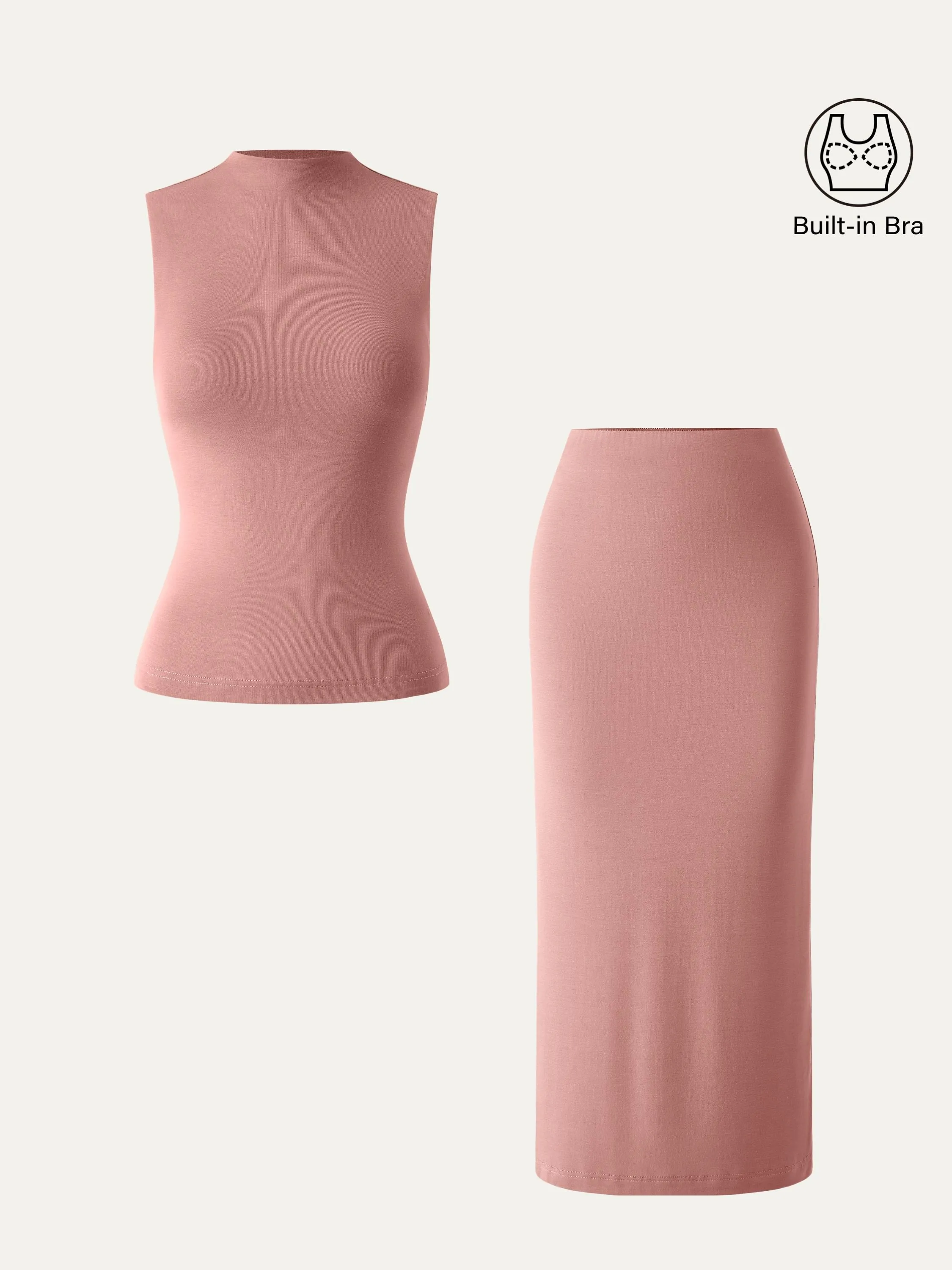 2Pcs Set Mockneck Brami Tank & Column Maxi Skirt sold by ogl move product image thumbnail 3