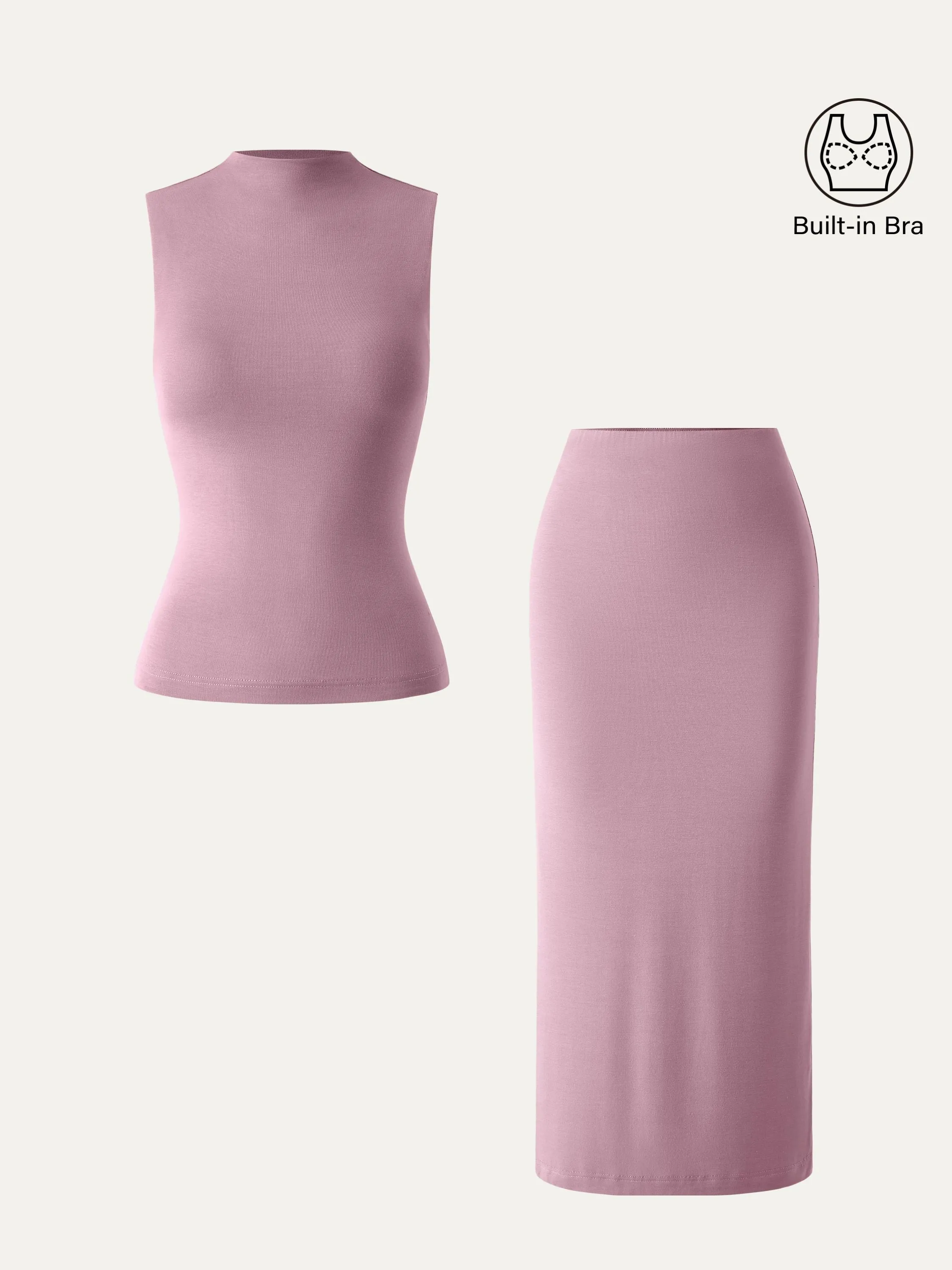 2Pcs Set Mockneck Brami Tank & Column Maxi Skirt sold by ogl move product image thumbnail 4