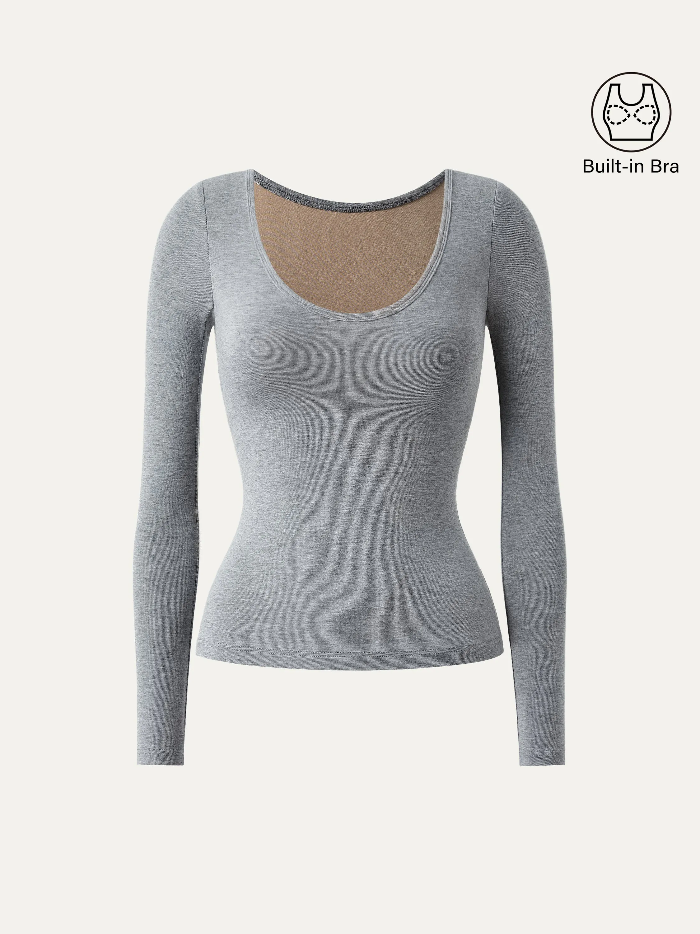 Scoop Neck Long Sleeve New Airy Brami sold by OGLmove product image thumbnail 2