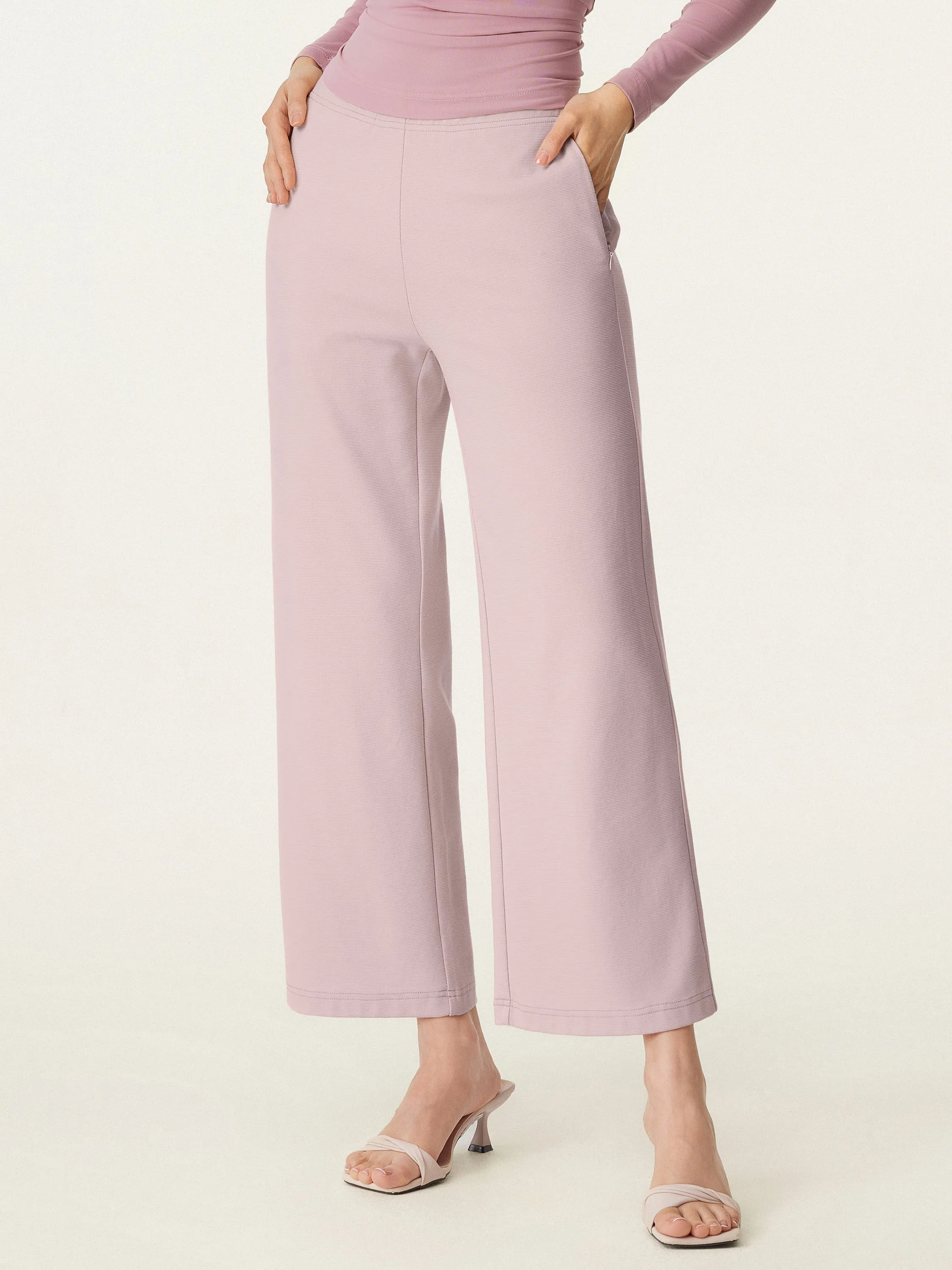 Mid Rise Cropped Flare Pants with Pockets sold by ogl move