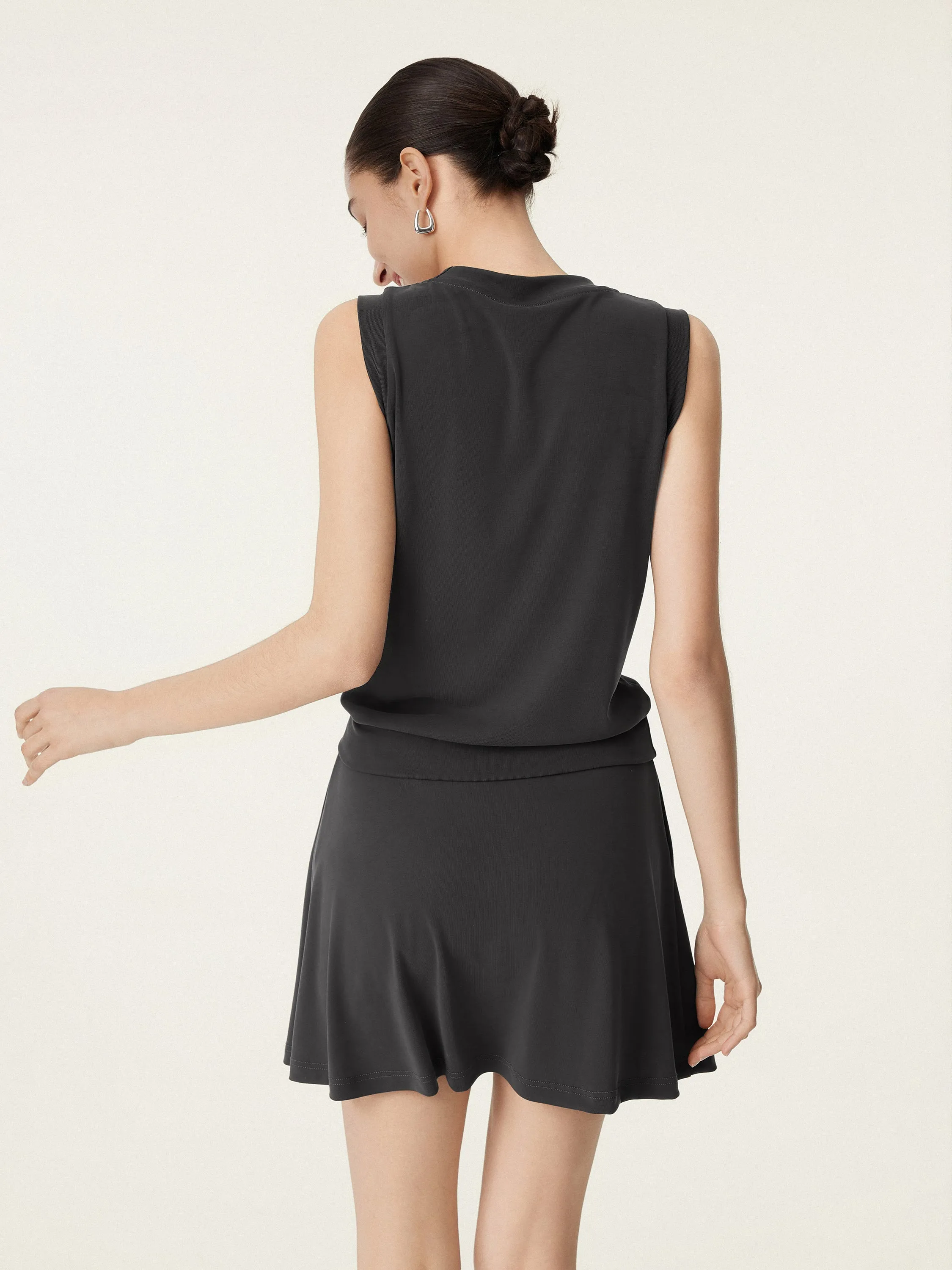 2Pcs Set Crewneck Sandwashed Tee & Mid Rise Mini Skirt with Pockets sold by ogl move product image thumbnail 5