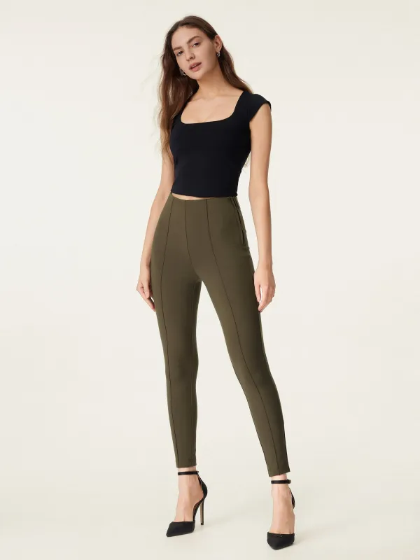 High Rise Pull-on Ankled Skinny Pant sold by ogl move