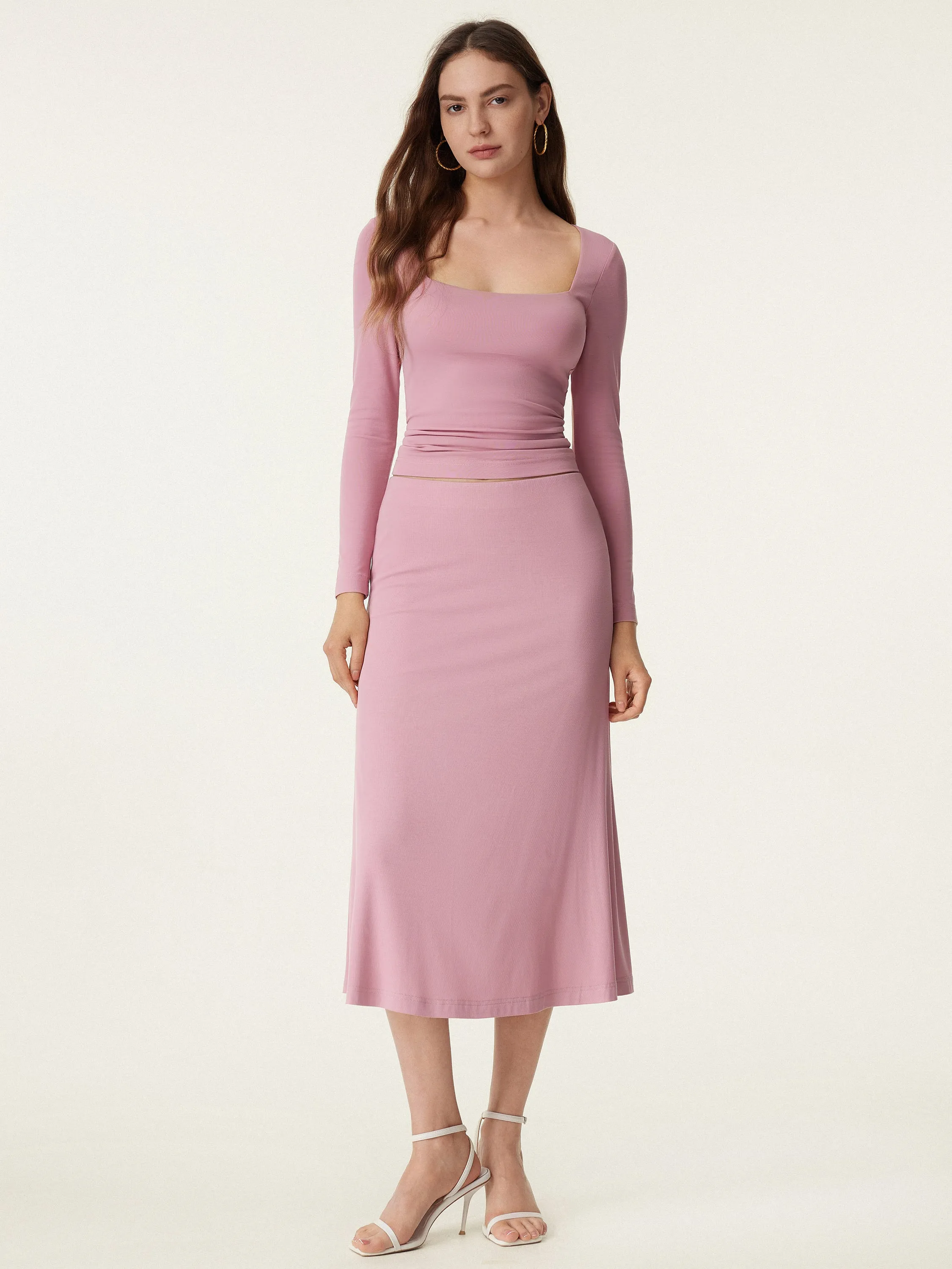 Breezy Pull-on Mermaid Midi Skirt sold by ogl move product image thumbnail 3