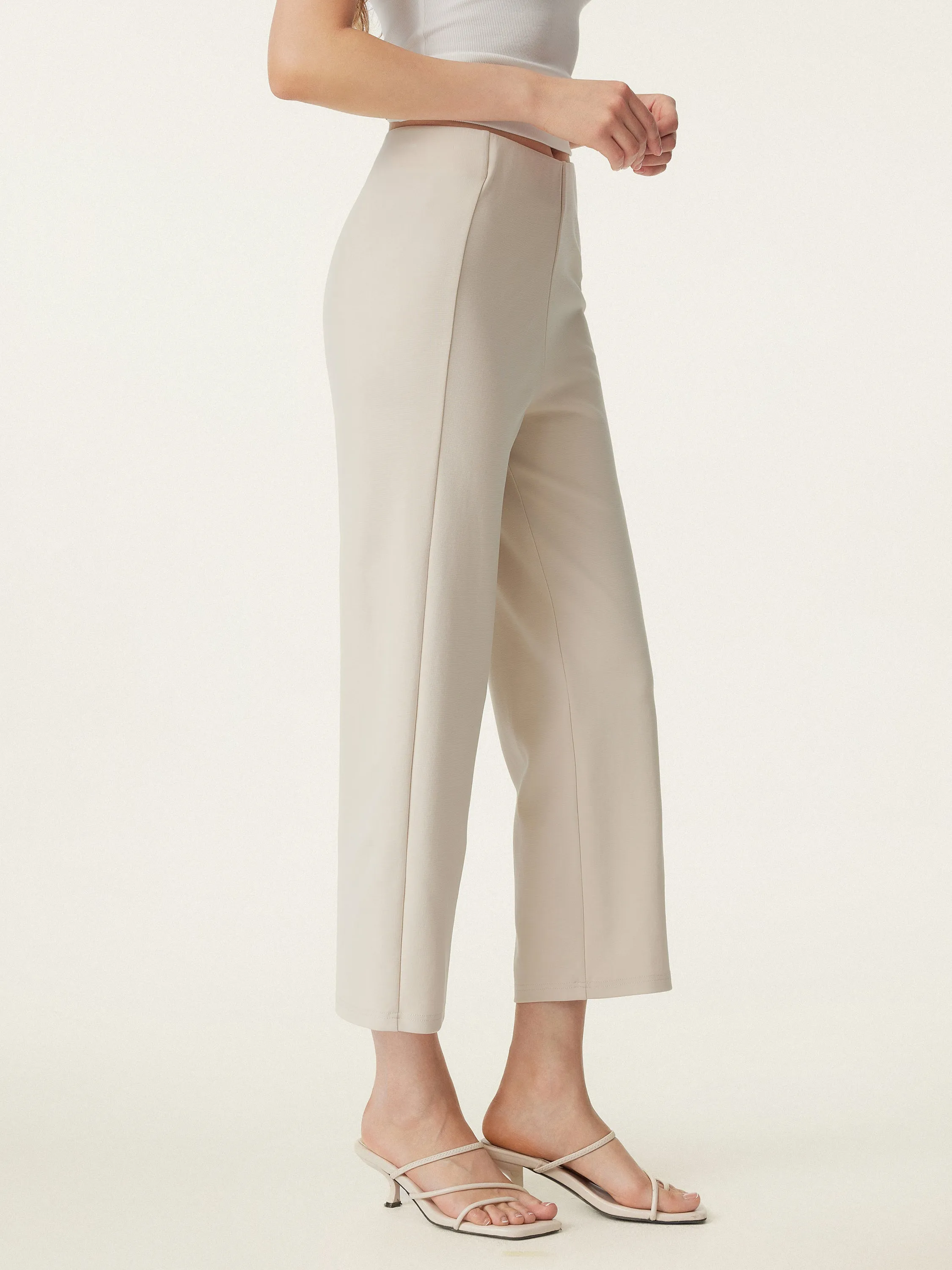 High Rise Pull-on Cropped Straight Leg Pant sold by ogl move product image thumbnail 5