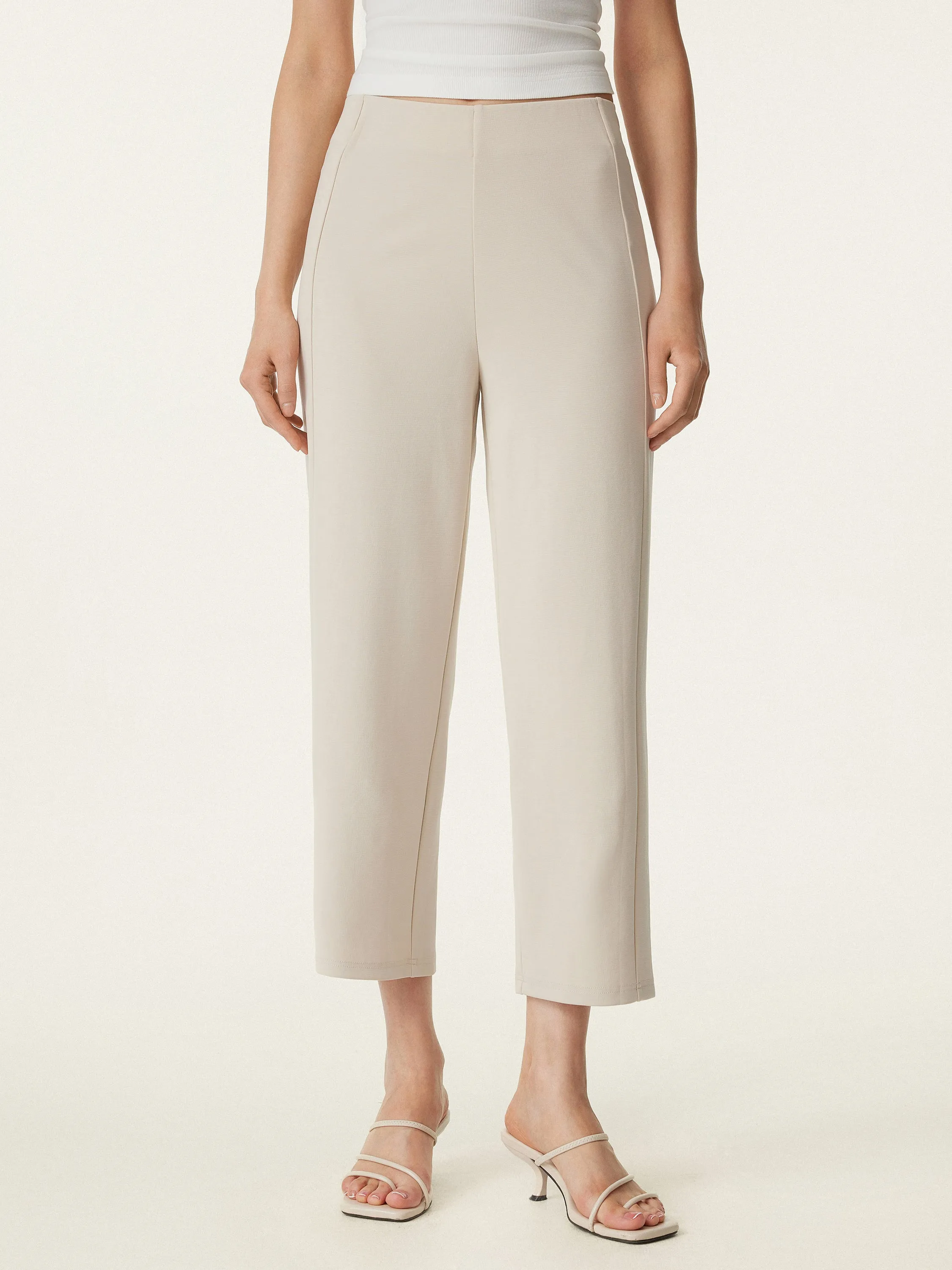 High Rise Pull-on Cropped Straight Leg Pant sold by ogl move product image thumbnail 4