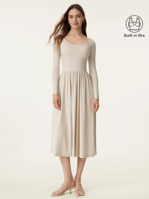 Fit-and-flare Brami Midi Dress with Pockets sold by ogl move