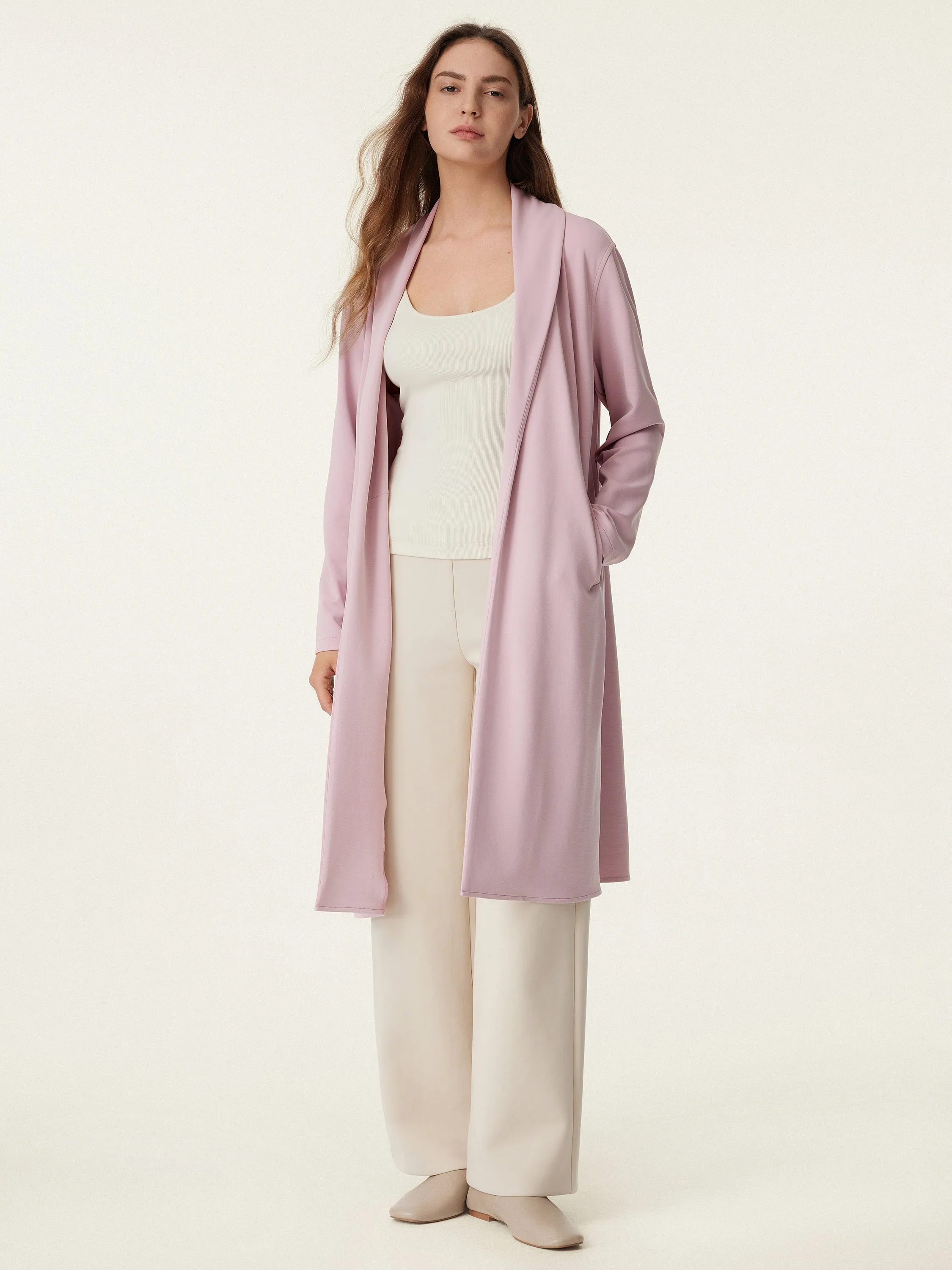 Shawl Collar Long Cardigan Coat sold by ogl move product image thumbnail 3