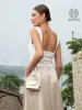 2Pcs Set Square Open-Back Brami Tank & Pin-Tuck Midi Skirt with Belt sold by ogl move