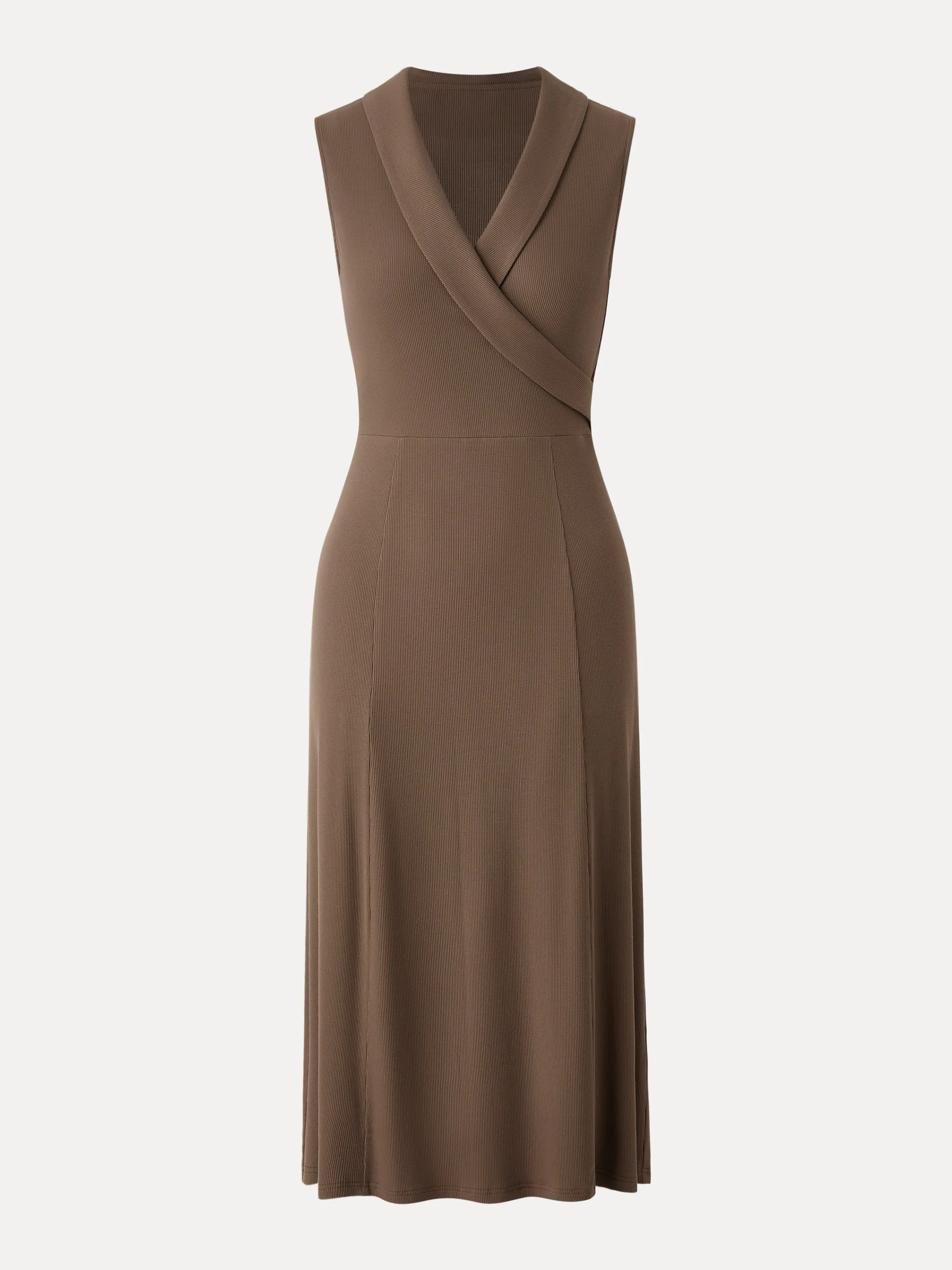Collared Surplice Midi Sleeveless Dress sold by ogl move product image thumbnail 3